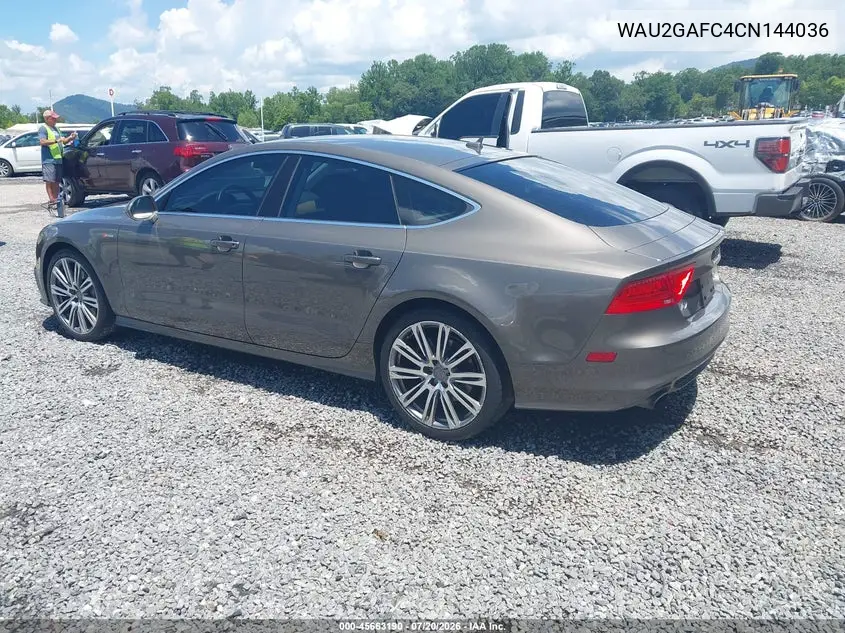 2012 Audi A7 3.0 Prestige VIN: WAU2GAFC4CN144036 Lot: 45663190