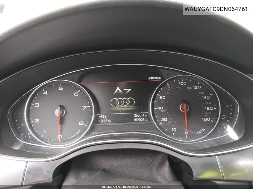 2013 Audi A7 3.0T Premium VIN: WAUYGAFC9DN064761 Lot: 44977174