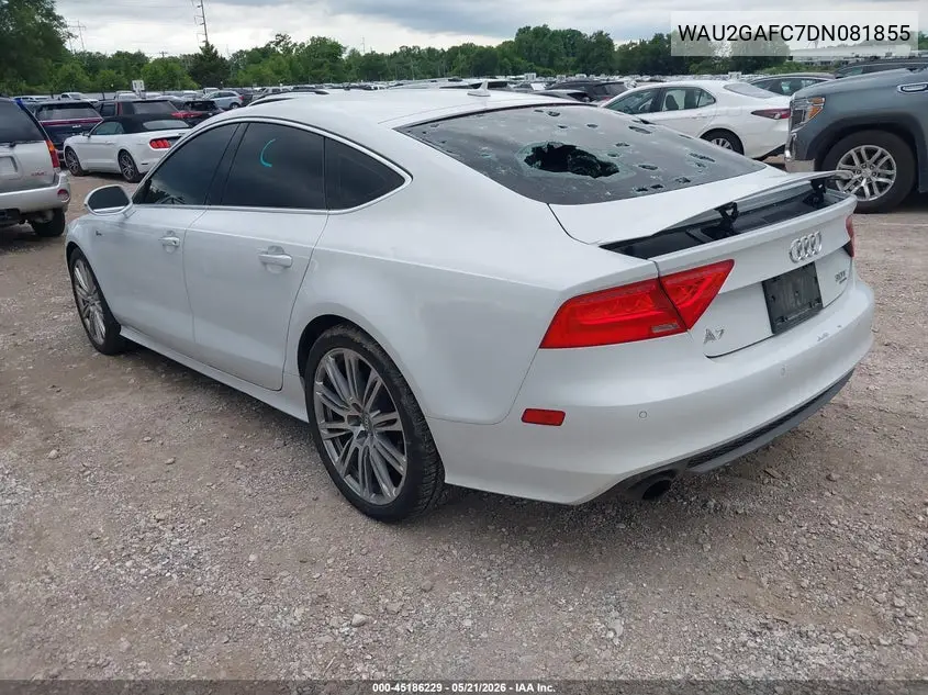 2013 Audi A7 3.0T Premium VIN: WAU2GAFC7DN081855 Lot: 45186229