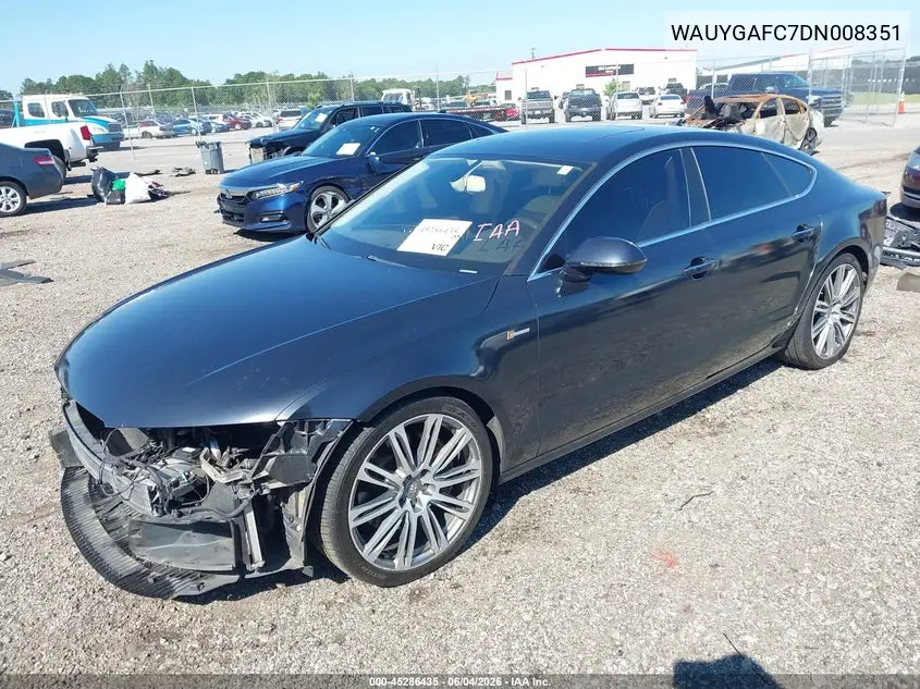 2013 Audi A7 3.0T Premium VIN: WAUYGAFC7DN008351 Lot: 45286435