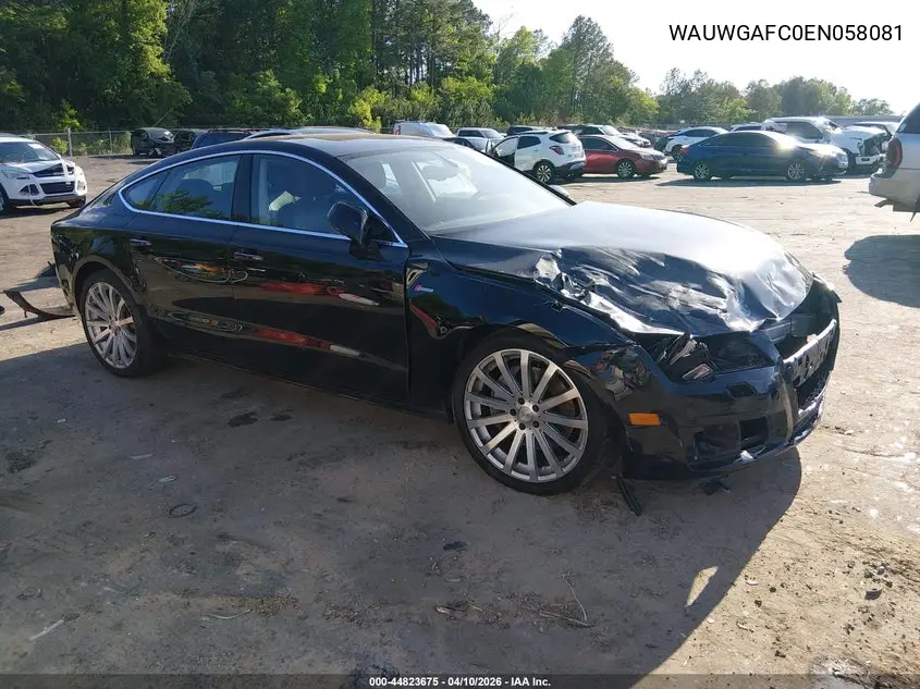 2014 Audi A7 3.0T Premium Plus VIN: WAUWGAFC0EN058081 Lot: 44823675