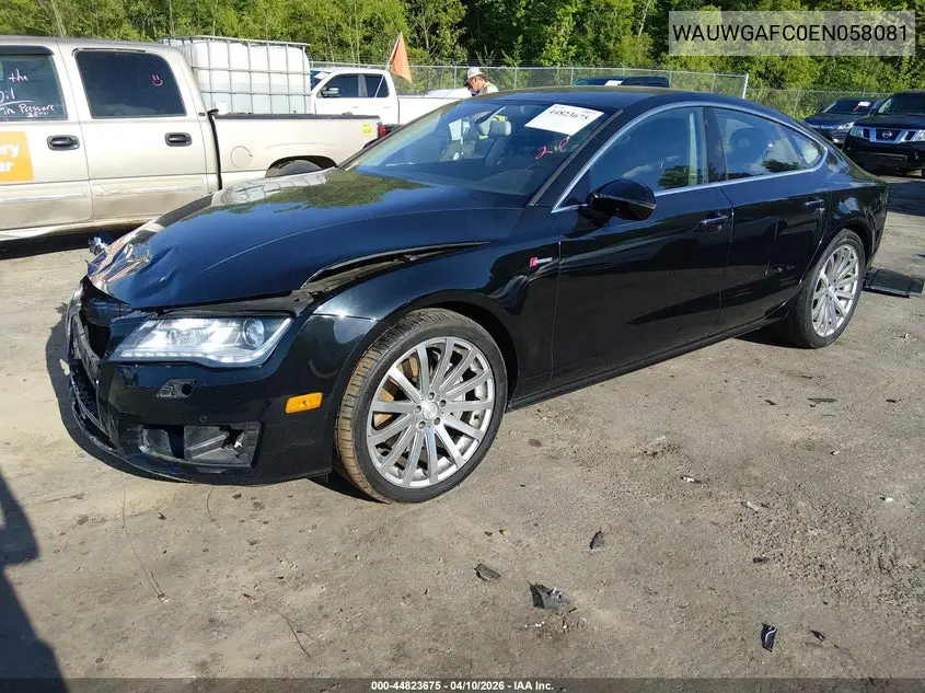 2014 Audi A7 3.0T Premium Plus VIN: WAUWGAFC0EN058081 Lot: 44823675