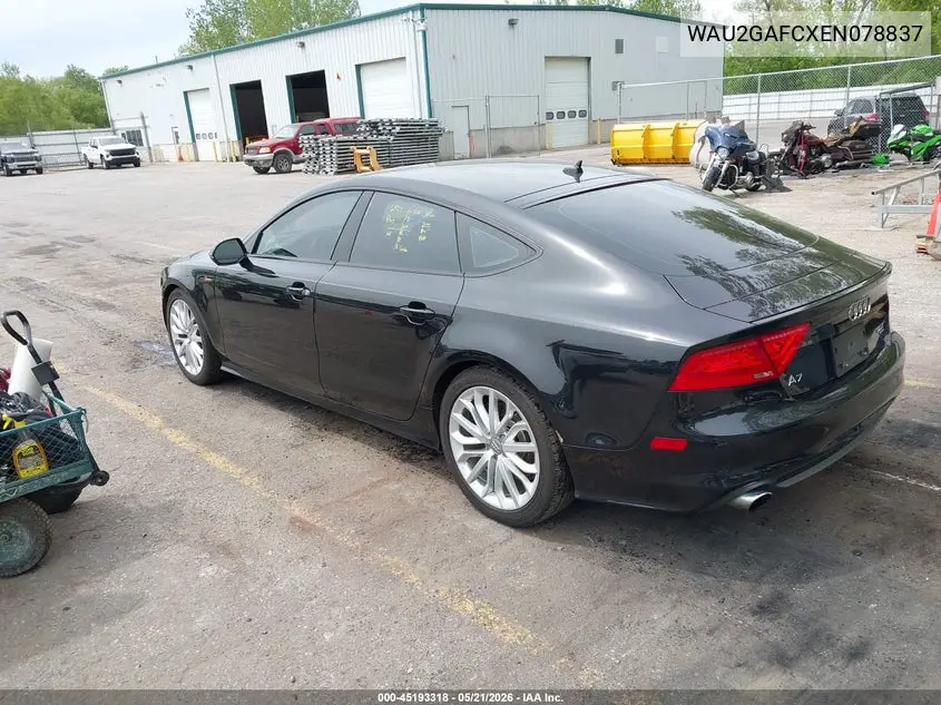2014 Audi A7 3.0T Premium Plus VIN: WAU2GAFCXEN078837 Lot: 45193318