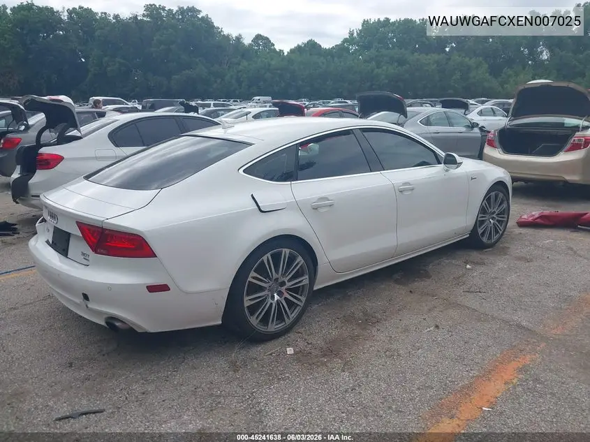 2014 Audi A7 3.0T Premium Plus VIN: WAUWGAFCXEN007025 Lot: 45241638