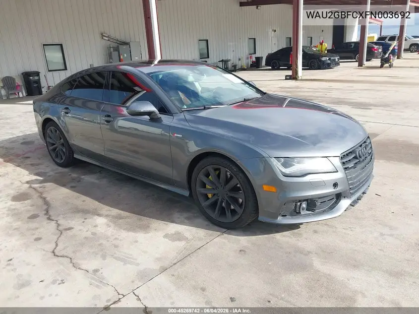 2015 Audi A7 3.0T Premium Plus VIN: WAU2GBFCXFN003692 Lot: 45269742
