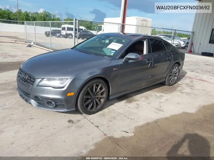 2015 Audi A7 3.0T Premium Plus VIN: WAU2GBFCXFN003692 Lot: 45269742