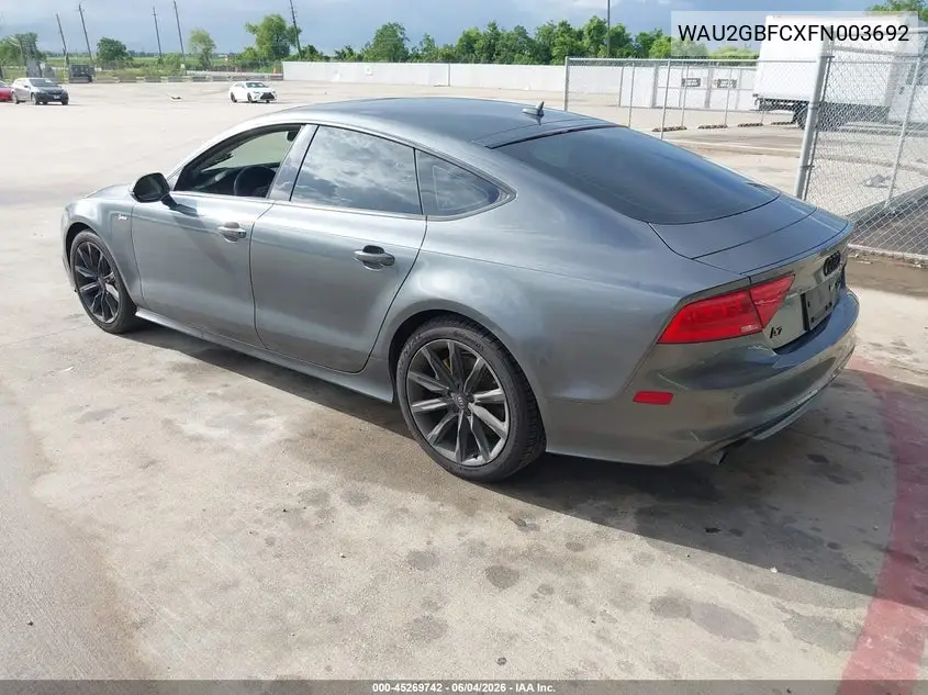 2015 Audi A7 3.0T Premium Plus VIN: WAU2GBFCXFN003692 Lot: 45269742