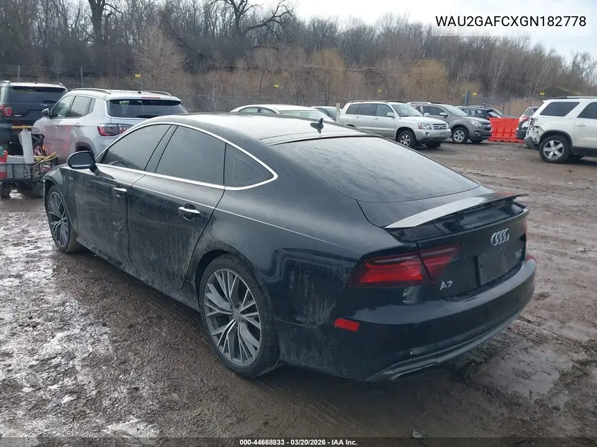 2016 Audi A7 3.0T Premium Plus VIN: WAU2GAFCXGN182778 Lot: 44668833
