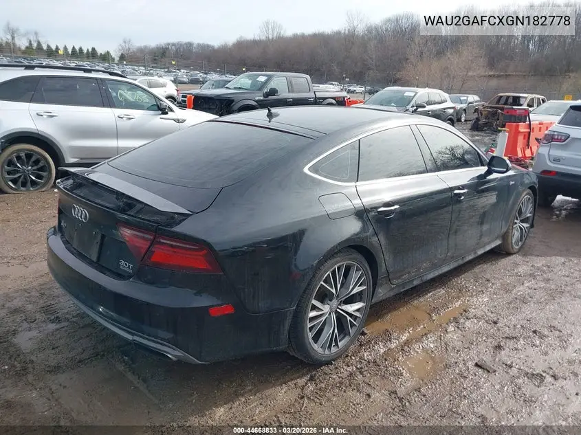 2016 Audi A7 3.0T Premium Plus VIN: WAU2GAFCXGN182778 Lot: 44668833