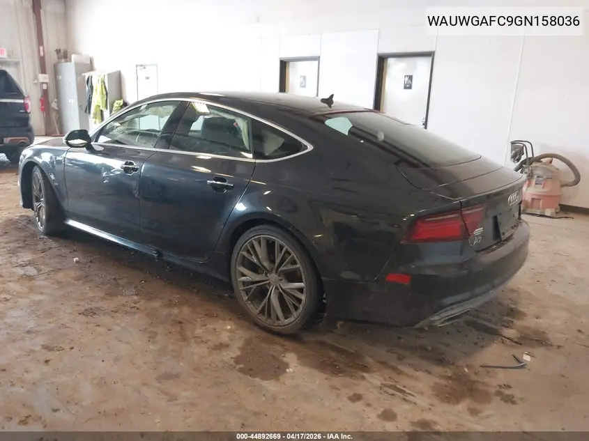 2016 Audi A7 3.0T Premium Plus VIN: WAUWGAFC9GN158036 Lot: 44892669