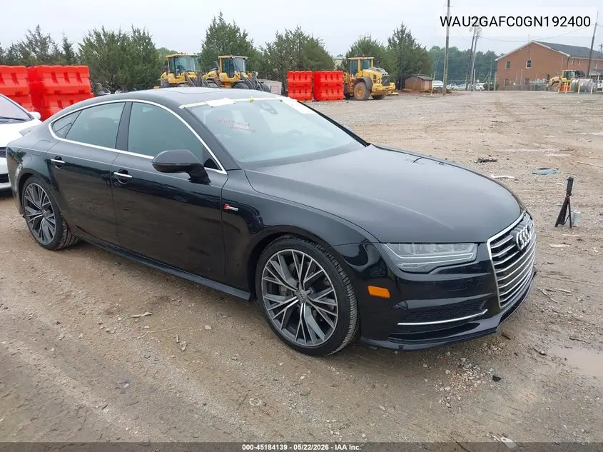 2016 Audi A7 3.0T Premium Plus VIN: WAU2GAFC0GN192400 Lot: 45184139