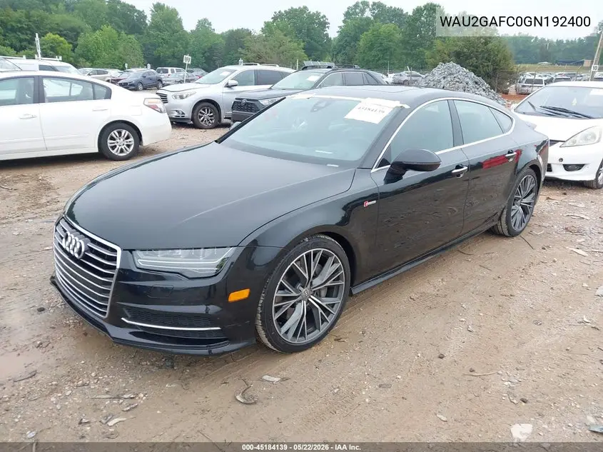 2016 Audi A7 3.0T Premium Plus VIN: WAU2GAFC0GN192400 Lot: 45184139
