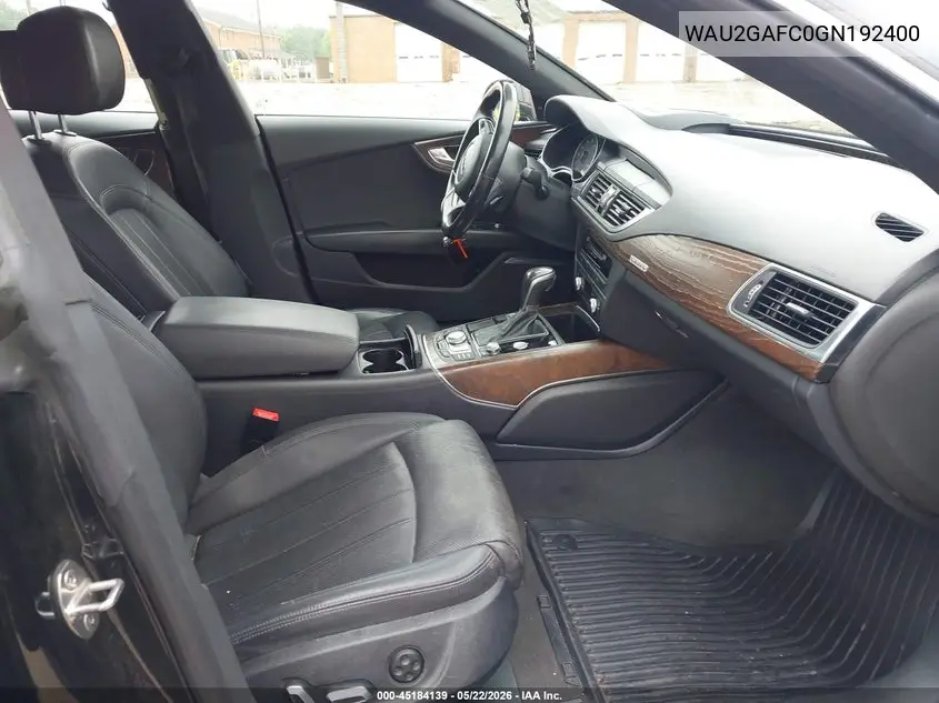 2016 Audi A7 3.0T Premium Plus VIN: WAU2GAFC0GN192400 Lot: 45184139
