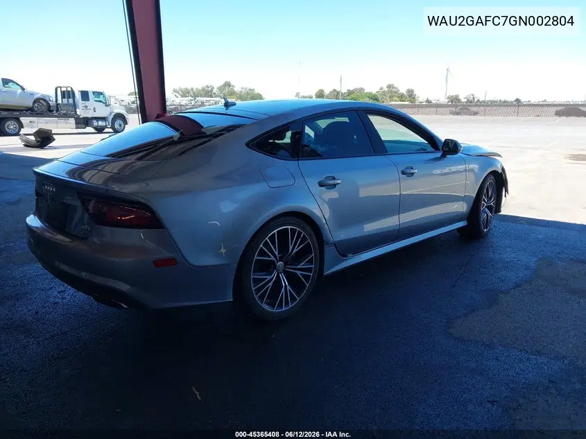 2016 Audi A7 3.0 Prestige VIN: WAU2GAFC7GN002804 Lot: 45365408