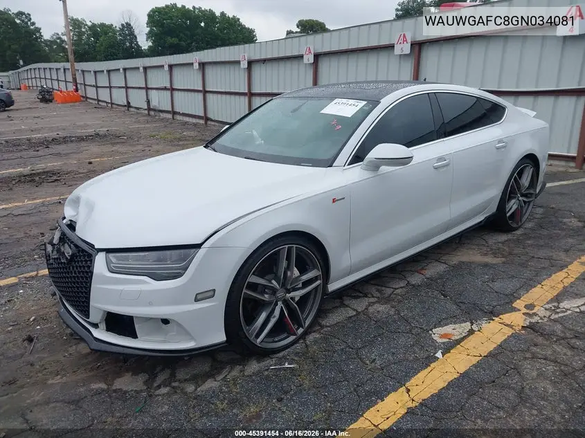 2016 Audi A7 3.0T Premium Plus VIN: WAUWGAFC8GN034081 Lot: 45391454
