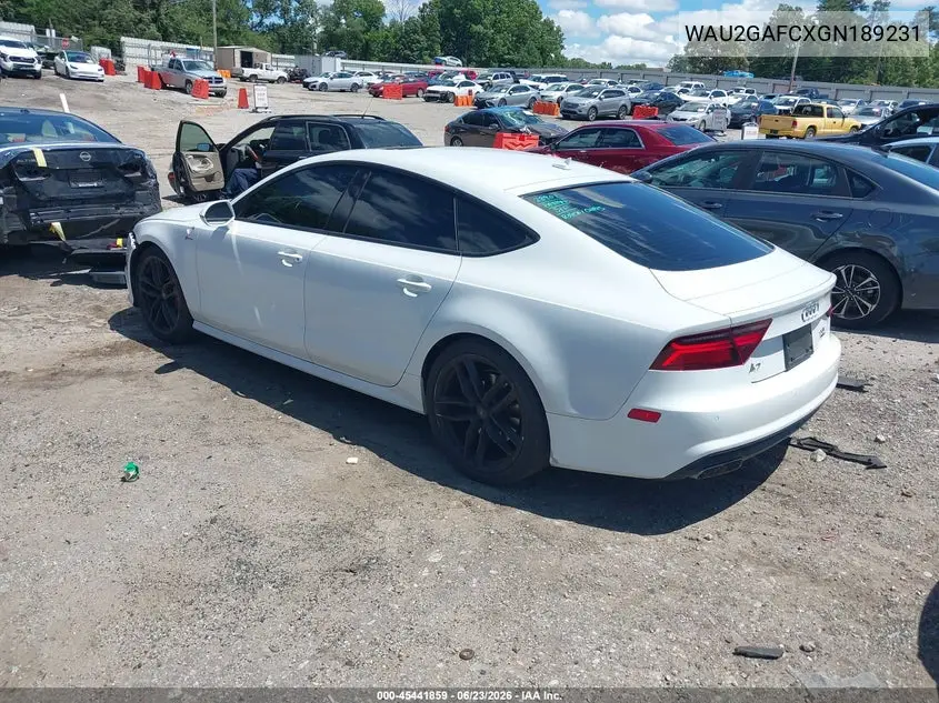 2016 Audi A7 3.0T Premium Plus VIN: WAU2GAFCXGN189231 Lot: 45441859