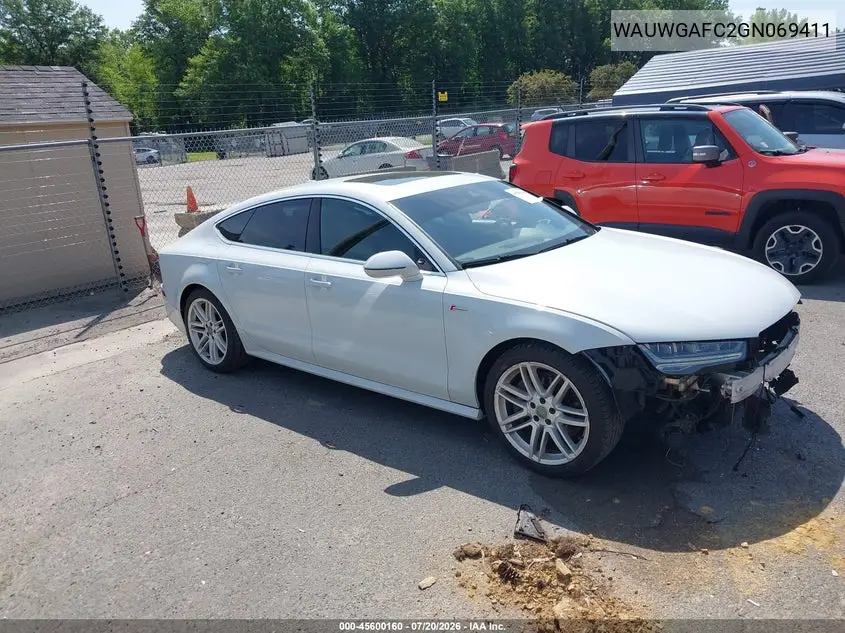 2016 Audi A7 3.0 Premium Plus VIN: WAUWGAFC2GN069411 Lot: 45600160
