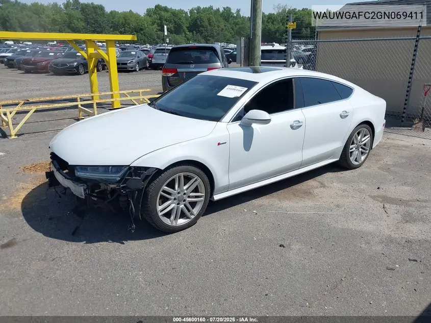 2016 Audi A7 3.0 Premium Plus VIN: WAUWGAFC2GN069411 Lot: 45600160
