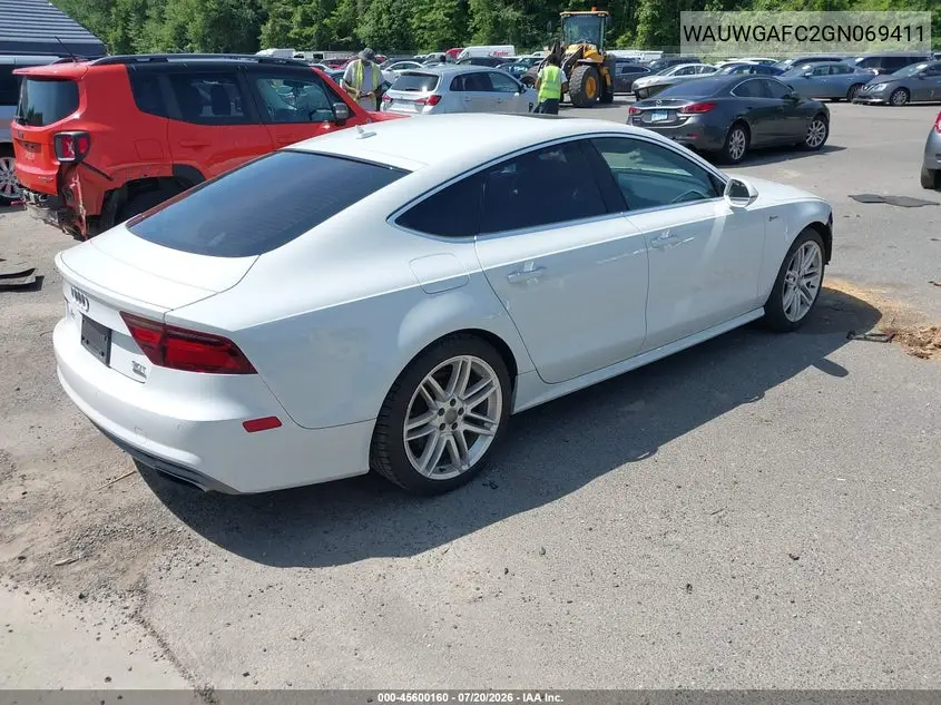 2016 Audi A7 3.0 Premium Plus VIN: WAUWGAFC2GN069411 Lot: 45600160