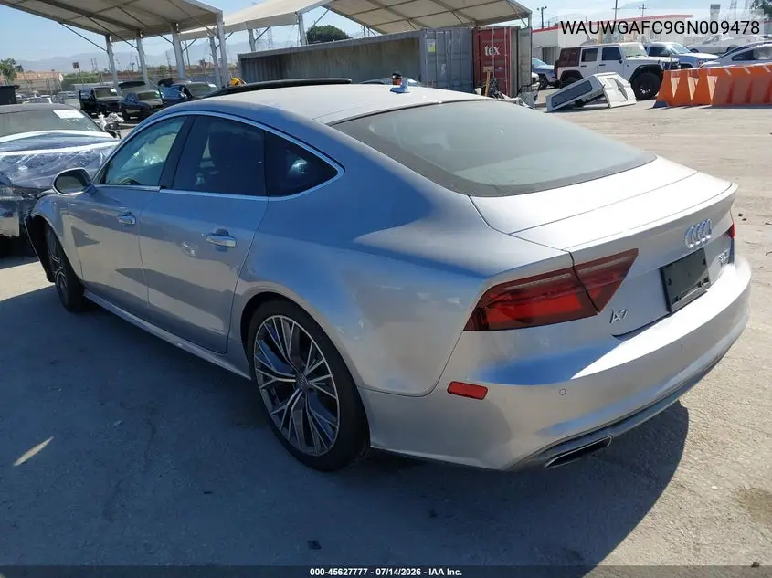 2016 Audi A7 3.0 Premium Plus VIN: WAUWGAFC9GN009478 Lot: 45627777