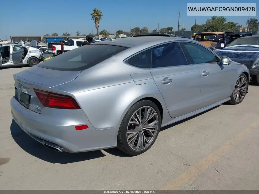 2016 Audi A7 3.0 Premium Plus VIN: WAUWGAFC9GN009478 Lot: 45627777
