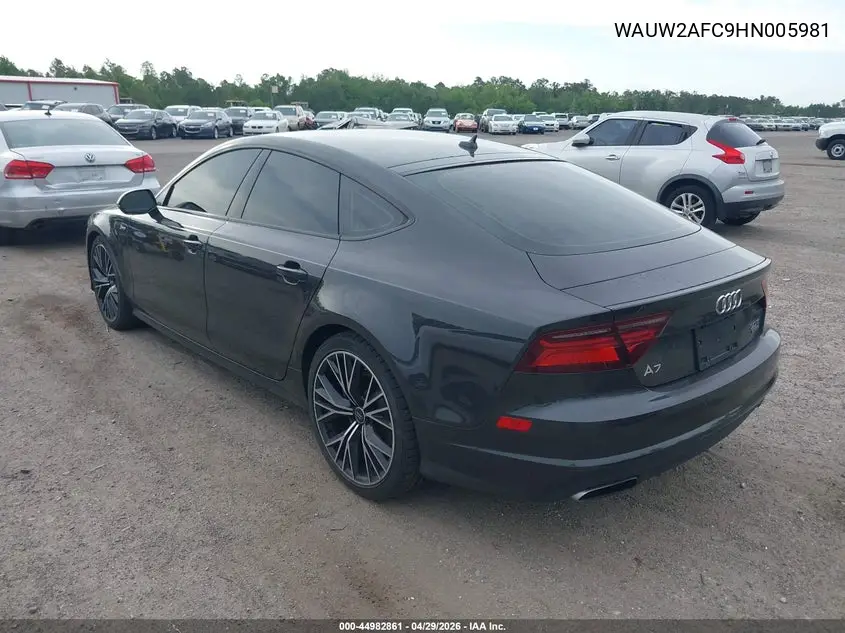 2017 Audi A7 3.0T Premium Plus VIN: WAUW2AFC9HN005981 Lot: 44982861
