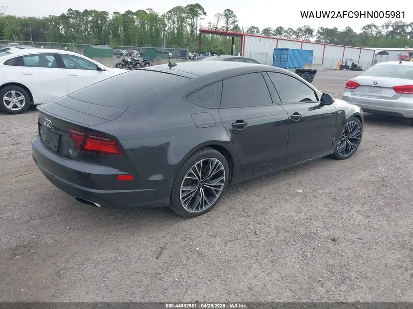2017 Audi A7 3.0T Premium Plus VIN: WAUW2AFC9HN005981 Lot: 44982861