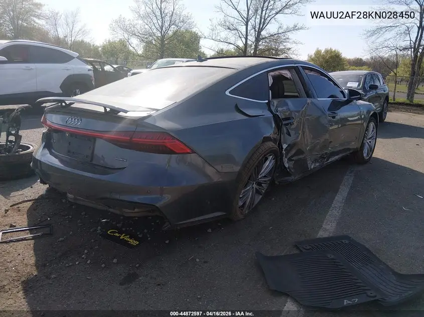 2019 Audi A7 55 Premium VIN: WAUU2AF28KN028450 Lot: 44872597