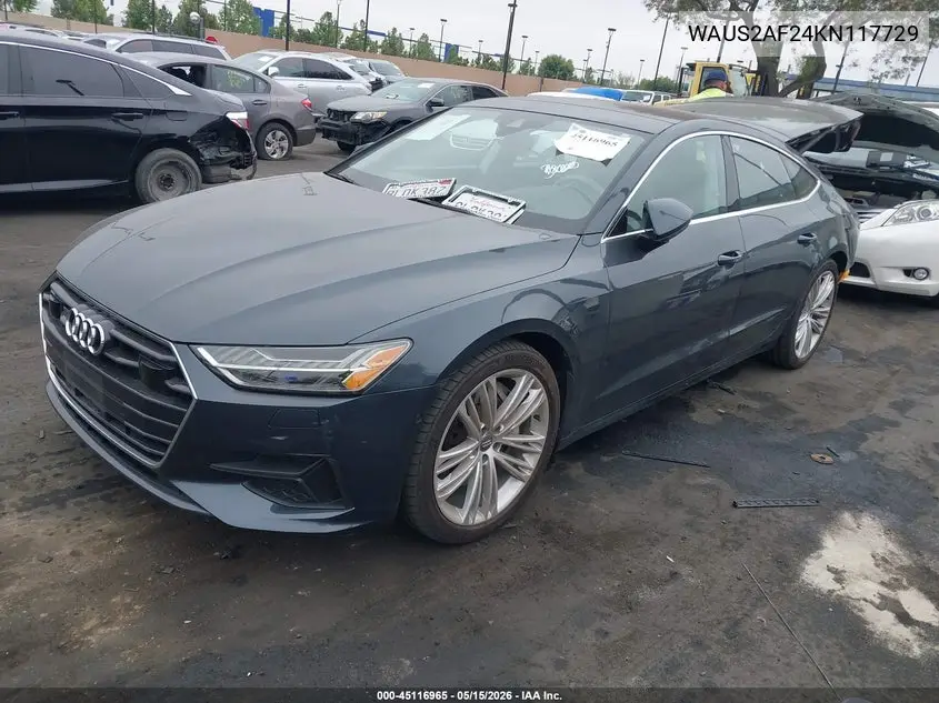 2019 Audi A7 55 Premium VIN: WAUS2AF24KN117729 Lot: 45116965