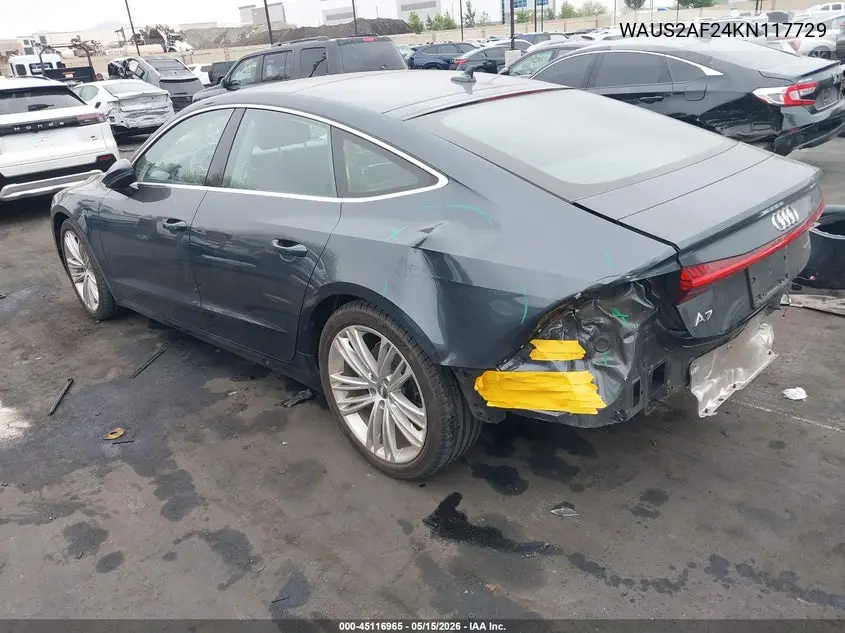 2019 Audi A7 55 Premium VIN: WAUS2AF24KN117729 Lot: 45116965