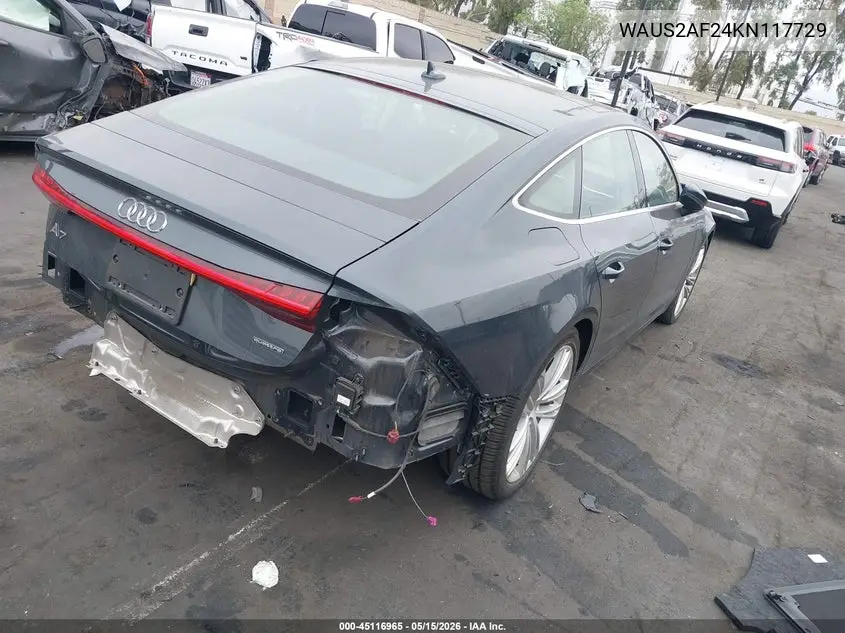2019 Audi A7 55 Premium VIN: WAUS2AF24KN117729 Lot: 45116965