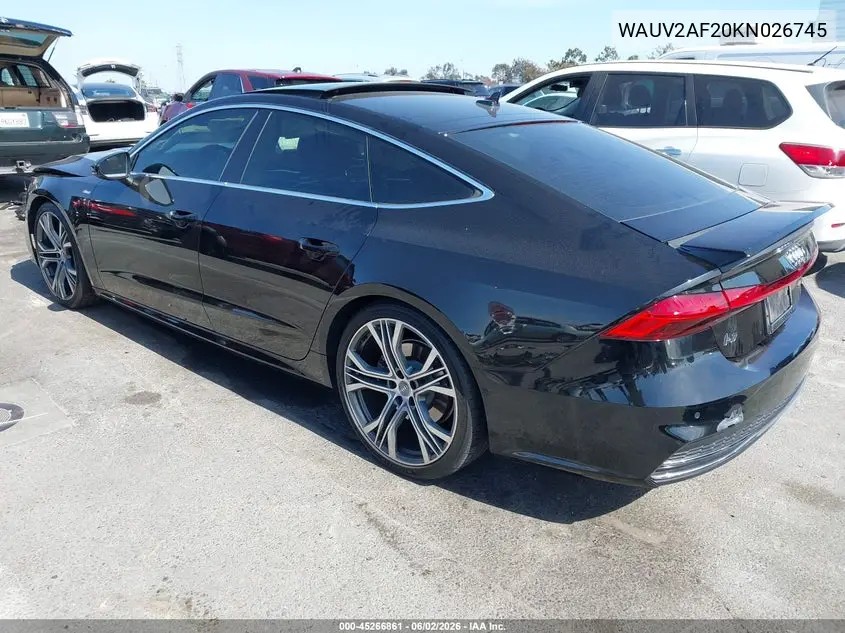 2019 Audi A7 55 Premium VIN: WAUV2AF20KN026745 Lot: 45266861