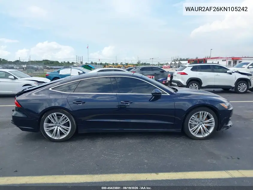 2019 Audi A7 55 Premium VIN: WAUR2AF26KN105242 Lot: 45423881