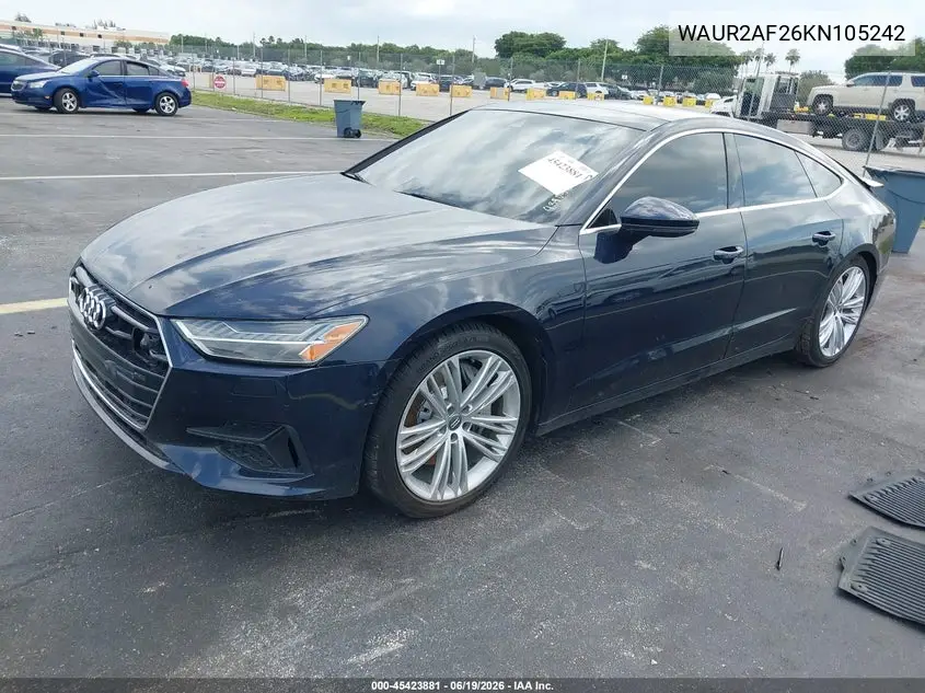 2019 Audi A7 55 Premium VIN: WAUR2AF26KN105242 Lot: 45423881
