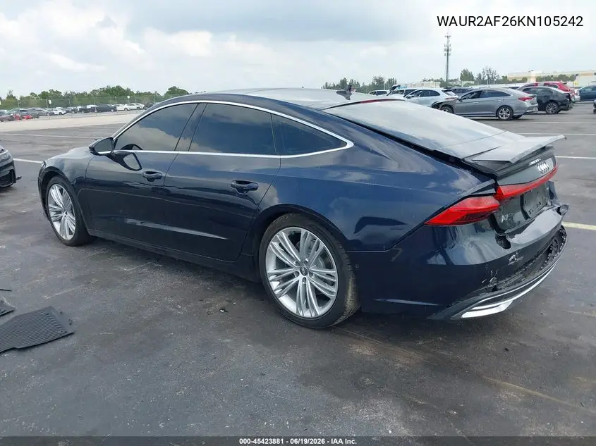 2019 Audi A7 55 Premium VIN: WAUR2AF26KN105242 Lot: 45423881