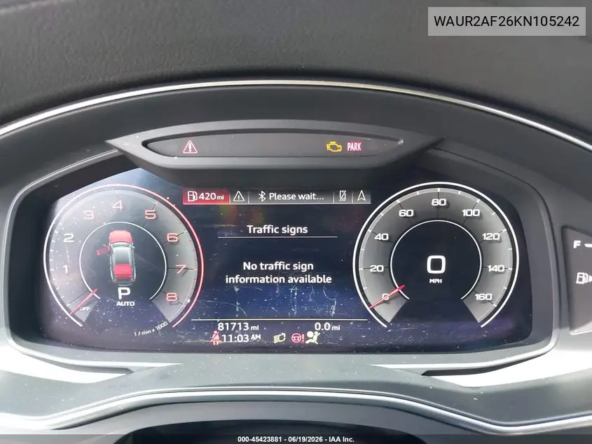 2019 Audi A7 55 Premium VIN: WAUR2AF26KN105242 Lot: 45423881