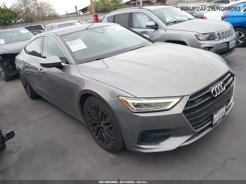 2020 Audi A7 Sportback Premium 55 Tfsi Quattro S Tronic VIN: WAUP2AF29LN008092 Lot: 45083668