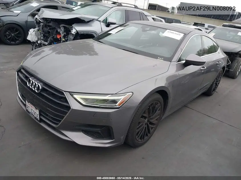2020 Audi A7 Sportback Premium 55 Tfsi Quattro S Tronic VIN: WAUP2AF29LN008092 Lot: 45083668