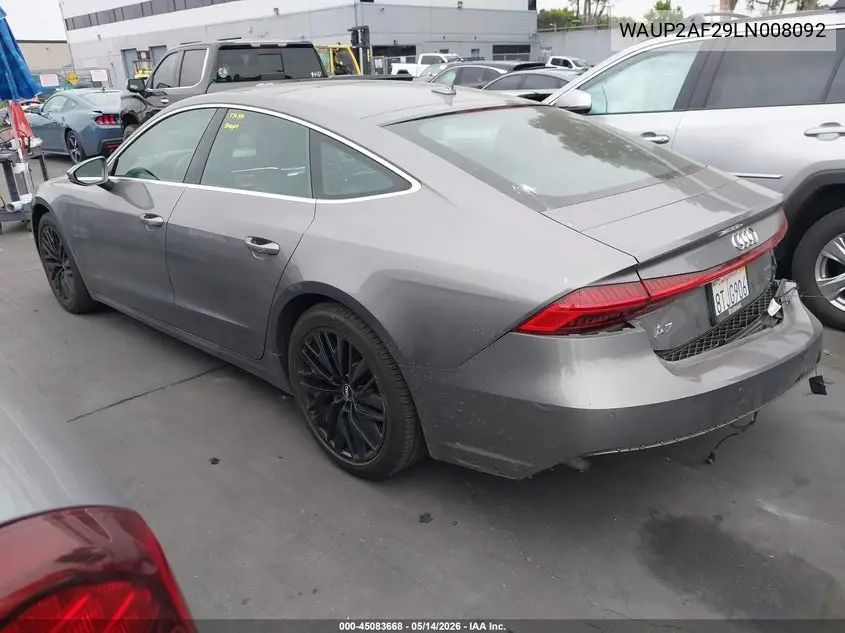 2020 Audi A7 Sportback Premium 55 Tfsi Quattro S Tronic VIN: WAUP2AF29LN008092 Lot: 45083668