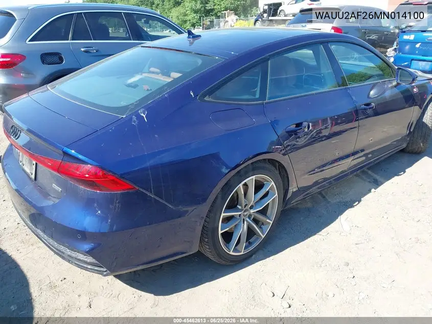 2021 Audi A7 Sportback Premium Plus 55 Tfsi Quattro S Tronic VIN: WAUU2AF26MN014100 Lot: 45462613