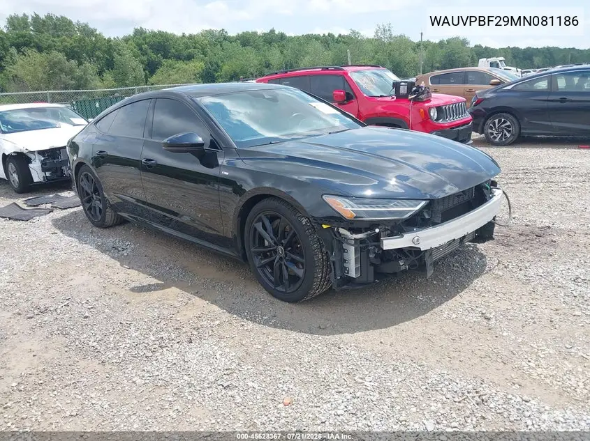 2021 Audi A7 Sportback Prestige 55 Tfsi E Quattro S Tronic VIN: WAUVPBF29MN081186 Lot: 45628367