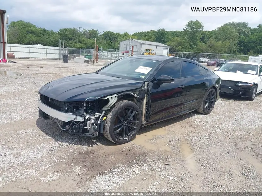 2021 Audi A7 Sportback Prestige 55 Tfsi E Quattro S Tronic VIN: WAUVPBF29MN081186 Lot: 45628367