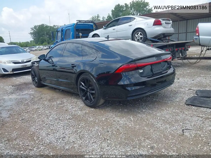 2021 Audi A7 Sportback Prestige 55 Tfsi E Quattro S Tronic VIN: WAUVPBF29MN081186 Lot: 45628367