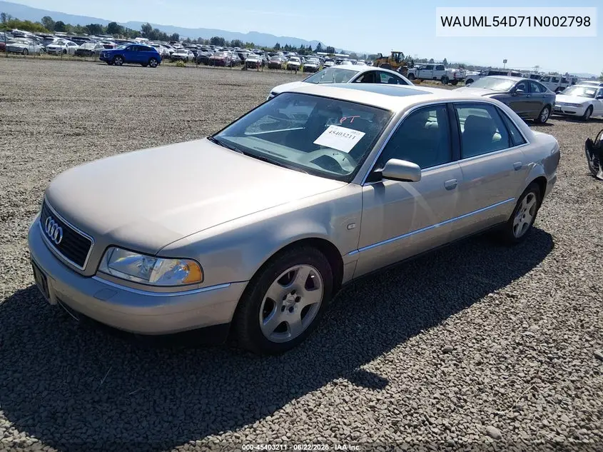2001 Audi A8 4.2 VIN: WAUML54D71N002798 Lot: 45403211