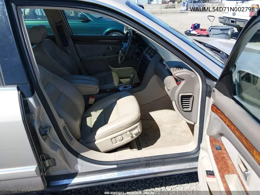 2001 Audi A8 4.2 VIN: WAUML54D71N002798 Lot: 45403211