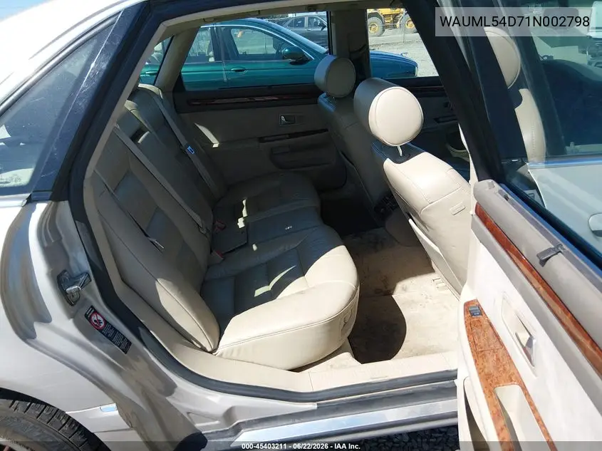 2001 Audi A8 4.2 VIN: WAUML54D71N002798 Lot: 45403211