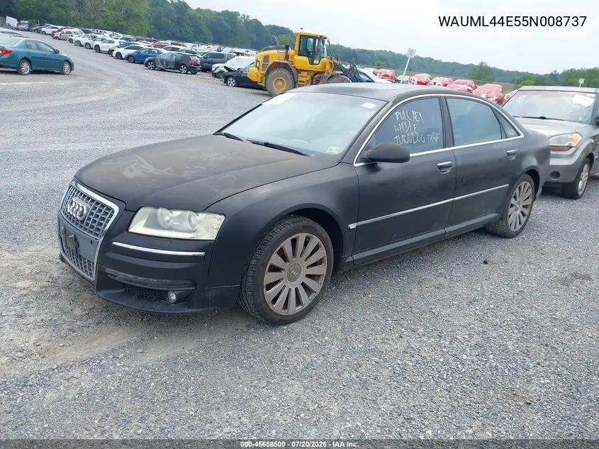 2005 Audi A8 L 4.2 VIN: WAUML44E55N008737 Lot: 45658500