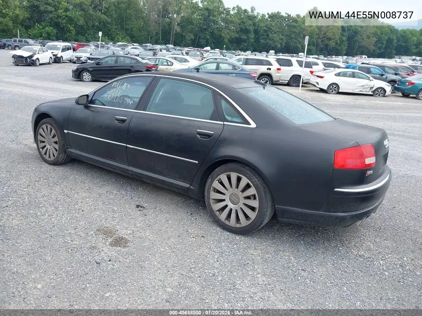 2005 Audi A8 L 4.2 VIN: WAUML44E55N008737 Lot: 45658500