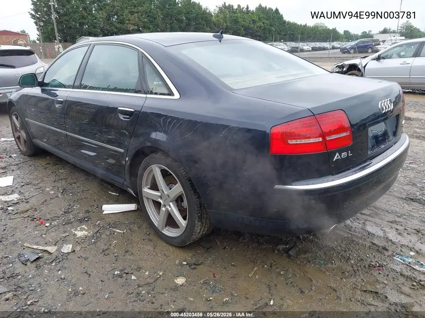 2009 Audi A8 L 4.2 VIN: WAUMV94E99N003781 Lot: 45203456