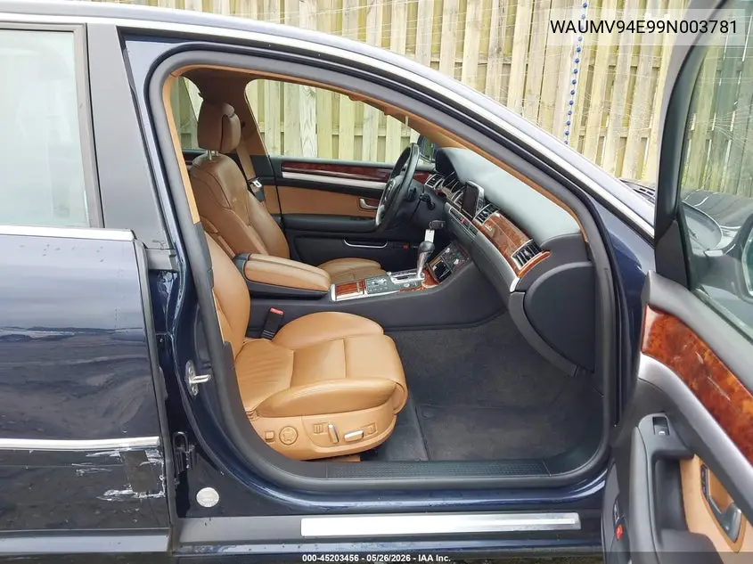 2009 Audi A8 L 4.2 VIN: WAUMV94E99N003781 Lot: 45203456